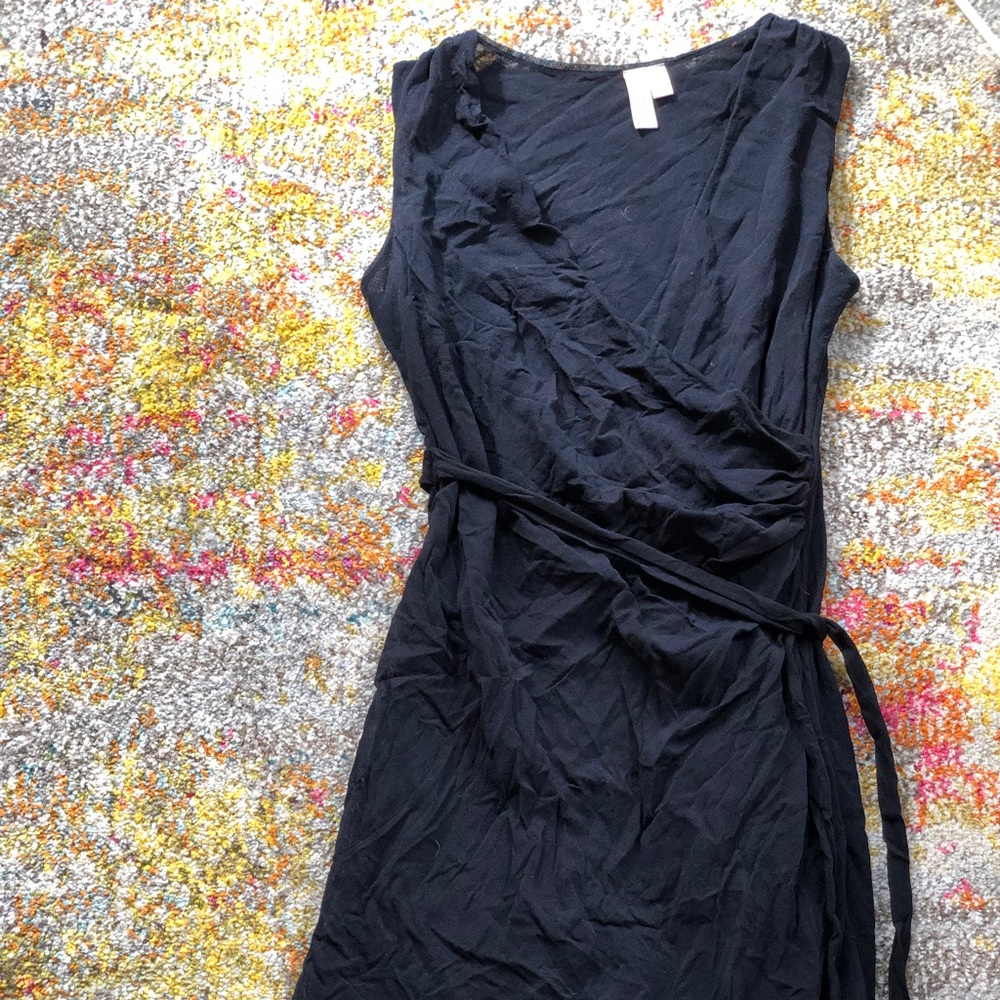Sweet Pea faux-wrap LBD